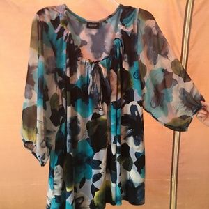 Avenue (4X) 3/4 sleeve blouse